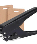 Heavy Duty Handheld Slot Punch For PVC ID Cards And Badges, Adjustable Card Depth, All Metal Hole Puncher, Black with name tags