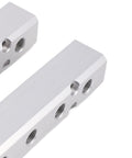 Close-up of Two Pack Six Way Eight Port Air Compressor Manifold Block With One Quarter Inch NPT Output Ports And One Half Inch NPT Supply Port