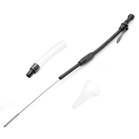 Chevy Small Block Dipstick 1980 Up Compatible With 265 283 305 327 350 383 400 SBC Passenger Side Black Engine Oil Dipstick kit