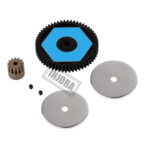 Components of Black Complete Gearbox Transmission For One Tenth Scale Axial SCX10 II 90046 RC Crawler, featuring nylon casing.