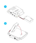 3.7V Rechargeable Li Po Battery For mBot Robot Kit, 1800mAh Initial Capacity, JST PH 2 Pin Connector, Easy Plug And Play Power Up For Your Coding Bot, Replacement Battery For Smart Robotics Projects, shown connecting to mBot kit