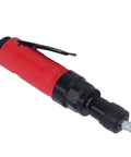 Heavy Duty 4000 RPM Air Die Grinder Featuring Rock Solid Zinc Alloy Straight Body with red handle for precision metal work.