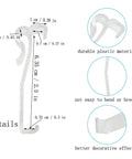 Detailed view of Twelve Pack Transparent Valance Clips For Window Blinds showing dimensions and durable plastic material.