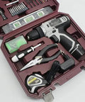 Top Shelf 12V Lithium Cordless Drill Power Tool Set With 58 Pcs Heavy Duty Carbon Steel Bits And Metric Screwdriver Bits in a case. 
