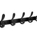 Badass Heavy Duty Wall Hooks Slick Black Metal Coat Hanger And Towel Rack with four sturdy hooks for easy home organization.
