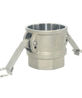 2 Inch Type D Trash Pump Adapter Female Camlock For Cam And Groove Hose Fittings Stainless Steel 316 Heavy Duty Suction Connection For Vacuum Trucks And Water Transfer, side view
