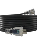 Coiled Heavy Duty Outdoor Extension Cord 50 Ft 20 Amp 125 Volt NEMA 5 20 P Blade 12 Gauge SJTW Copper