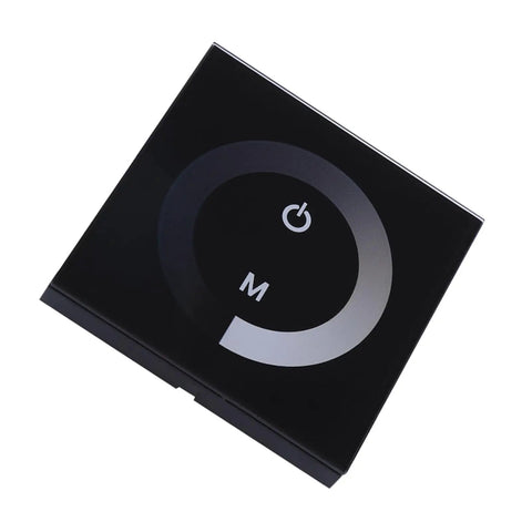 Wall Mounted Touch Panel Dimmer for 12V-24V Single Color LED Light Strips Easy Brightness Control With Smooth Glass Touch Panel