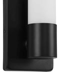 Blanco LED Collection Black One Light LED Wall Bracket For Modern Homes Wall Mount Accent Lighting close-up with black backplate