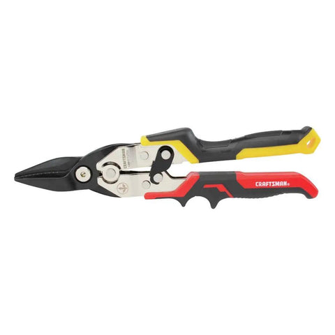 Aviation Snips Straight Cut Pro Grade Tin Snips For Metal, Cuts Up To 18GA Cold Rolled Steel Or 22GA Stainless, Spring Assisted Latch