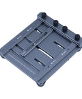 CNC Solder Paste Stencil Printer Kit with Dual-Sided PCB Fixture and Laser-Etched Scales, tool-free clamping system visible.
