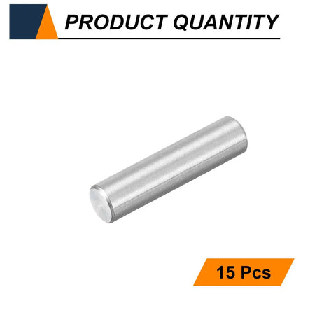 Built Tough 15 Pack M4 4mm X 16mm Cylindrical Dowel Pins Crafted From 304 Stainless Steel, single pin, showing size and finish.