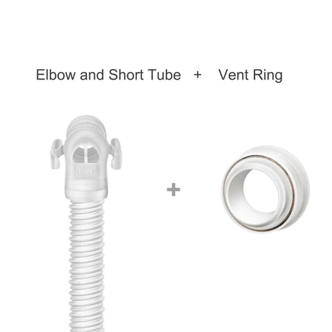 Replacement QuietAir Elbow System For F40 CPAP Mask With Quick Release Elbow And Short Tube Includes QuietAir Vent Ring