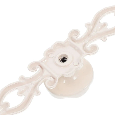 European Vintage Cabinet Pull Handle Zinc Alloy Retro Vibe Drawer Knob For Furniture Hardware In K Gold Ivory White with floral details