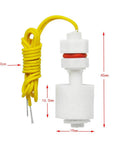 Liquid Level Sensor Float Switch For Fish Tank DIY Kit M8 Ball Float Controller In PP Plastic with 30 cm yellow cable