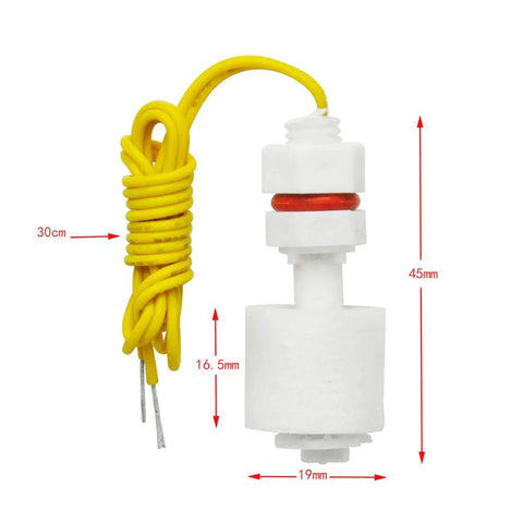 Liquid Level Sensor Float Switch For Fish Tank DIY Kit M8 Ball Float Controller In PP Plastic with 30 cm yellow cable