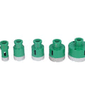 Heavy Duty 5 Pc Hole Saw Set With M14 Connector For Drilling Glass Tile And Marble Thickened Coating Makes Quick Work Of Tough Home Reno DIY Projects Like A Champ, 5 green diamond bits