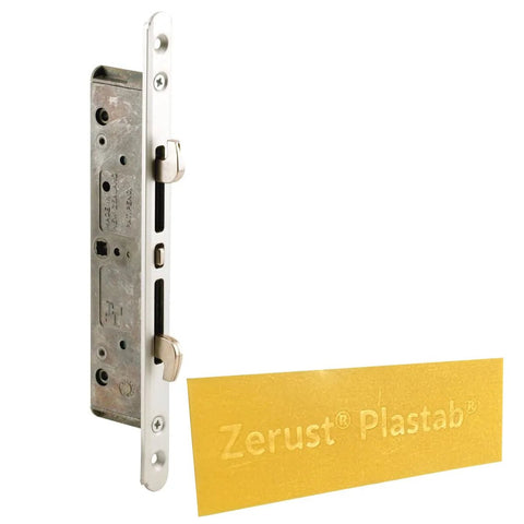 Sliding Glass Patio Door Lock Mortise Type 2-Point With 7.796 Inch Screw Hole Spacing, Dual Hook Latches, Aluminum Round Faceplate