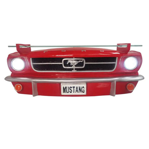 1964.5 Ford Mustang Floating Shelf Led Headlights Display With Tempered Glass For Vintage Car Decor And Man Cave Accessories