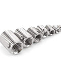 58Pcs Self Tapping Thread Inserts Set Stainless Steel Inner Thread Inserts Kit To Beef Up Fasteners And Helical Screws Durable Vibration Proof High Hardness Long Lasting Easy To Install Reinforcement For Repair Projects, stainless steel inserts