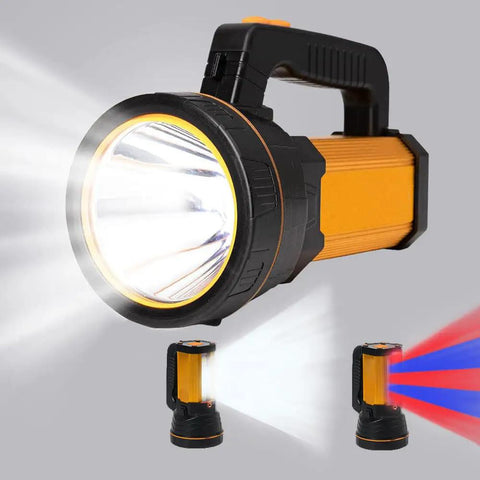 brightest rechargeable handheld flashlight PFSN professioner Powerful Waterproof Searchlight with P50 LED 6000 Lumen Tactical Flashlight Super Bright Torch Best for Hiking Hunting Camping Outdoor Sport weather work 100000 Lumen Rechargeable Flashlight |