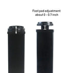 Close-up of foot adjustment on 24 Inch Square Adjustable Metal Table Legs Set Of 4 With Leveling Feet Heavy Duty Black Industrial Desk Hardware.