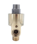 Brass Rotary Joint Swivel Connector Three Quarter Inch To One Quarter Inch Threaded Water Fitting Two Way Left Right Hand Pro Grade Heavy Duty Piping and Hydraulic System Connector For Oil Or Water Lines 50 To 120C, front view