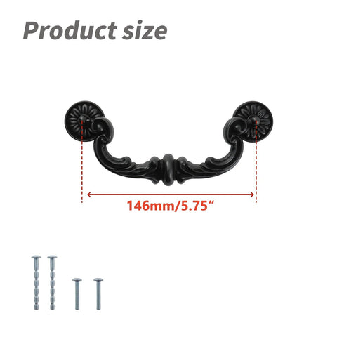 4 Pack Dresser Drawer Pulls Handles For Cabinets And Cupboards Zinc Alloy Bronze Finish 6.3 Inch Length 2.36 Inch Wide