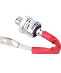 1600V ZP100A Spiral Power Stud Rectifier Diode For Beefed Up Heavy Duty Power Systems 100A Forward Current 2000V Reverse Voltage Low Frequency Electronics 16mm Thread Size, stud diode with ring terminal and red lead