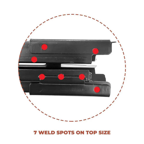 Beefy 2 Hole Steel Magazine Assembly For NR83A Nailers, 70 Nail Capacity, showing 7 weld spots on top size.