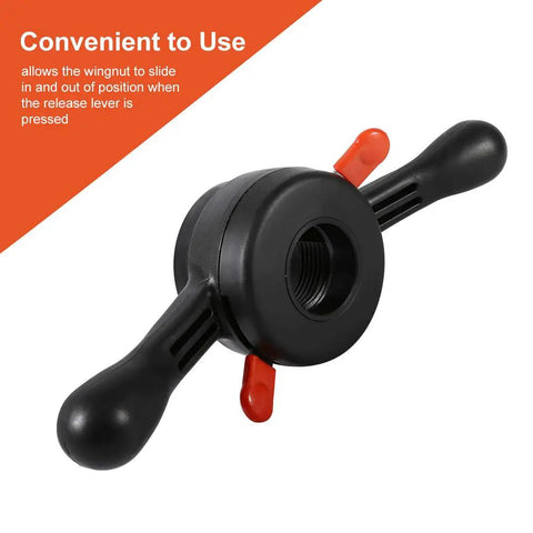 Professional Grade Wheel Balancer Quick Release Wing Nut featuring red levers for easy adjustment and 40mm threads.