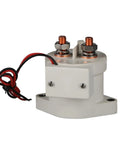 Heavy Duty High Voltage DC Contactor With 200A Solenoid Relay Switch And 12V To 84V Coil Options For EV Battery Cut Off And Solar Power Systems, close-up view showing terminals and wiring.