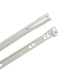 Powder Coated Telescopic Drawer Slide Bottom Mount Roller, Ultra Smooth Quiet Operation, white with durable holes and screw detail