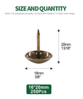 Top Shelf Antique Bronze Upholstery Tacks, Heavy Duty Furniture Nails And Thumb Pins For Diy Woodcraft And Living Room Makeover, Built Tough Hella Durable Metal Push Hardware, 5/8 inch by 20 mm dimensions.