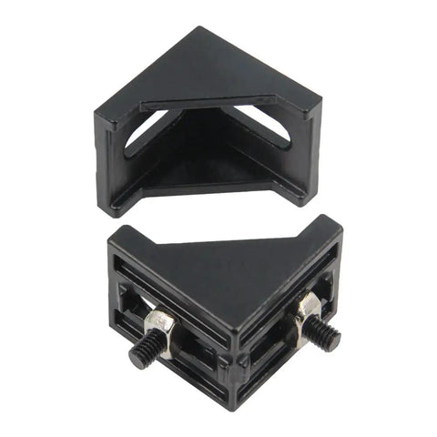 4040 Aluminum Extrusion Corner Bracket Right Angle With Screws for 8mm Slot, side view of two brackets.