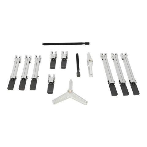 Hardcore Heavy Duty 13 Pcs Gear And Bearing Puller Set With Separator And Hub Axle Removal Tool Kit With 2 Jaw And 3 Jaw Reversible Chrome Vanadium Steel Build Made For Mechanics And DIY Guys Who Get Stuff Done In Their Garage Daily, 13-piece set