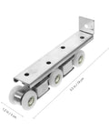 Top Tier Sliding Barn Door Track Roller System With Whisper Quiet Wheels For Kitchen Pantry Bathroom Or Master Bedroom Room Divider Easy Snap Install, 14cm long metal rollers.