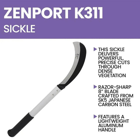 Heavy Duty Clearing Sickle With 23 Inch Long Chop Blade And 14 Inch Aluminum Handle For Maximum Leverage On Weeds Vines Undergrowth
