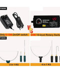 Dope Hot Wire Foam Cutter Kit 4 In 1 Upgrade Set with power adapter and cutting tools showcased in comparison.