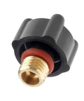 Close-up of a TIG Welding Short Back Cup Torch Tail Cap with O-Ring for SR WP-9, WP-20, and WP-25 Torches