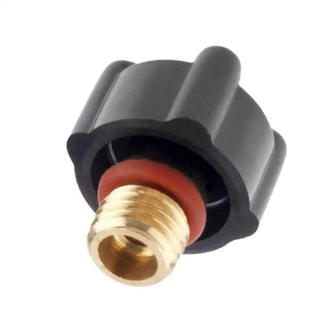 Close-up of a TIG Welding Short Back Cup Torch Tail Cap with O-Ring for SR WP-9, WP-20, and WP-25 Torches