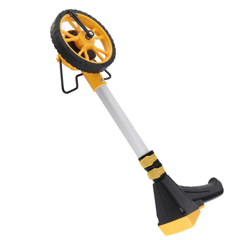 Distance Measuring Walking Wheel Digital Counting Device Foldable for with durable anti-slip wheel and adjustable handle.