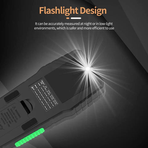 Pinless Moisture Meter For Walls And Wood, Non Destructive Surface Scanner With Fast Accurate Readings On Concrete, Drywall And Lumber, Diy Friendly Tool That Will Not Damage Surfaces, Stable Sensor For Reliable Moisture Levels, flashlight shown
