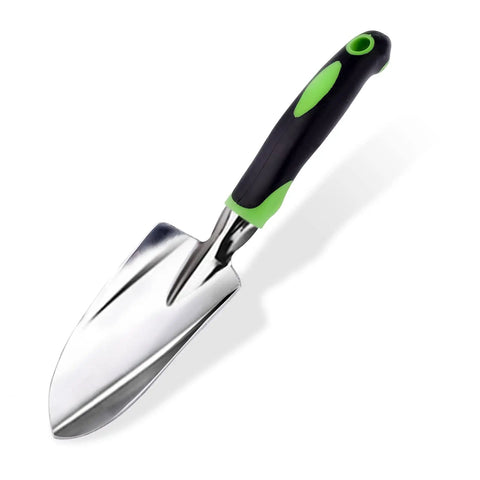 Garden Trowel And Wide Hand Shovel With Pointed Tip And Soft Rubberized Non Slip Ergonomic Handle for planting on white background