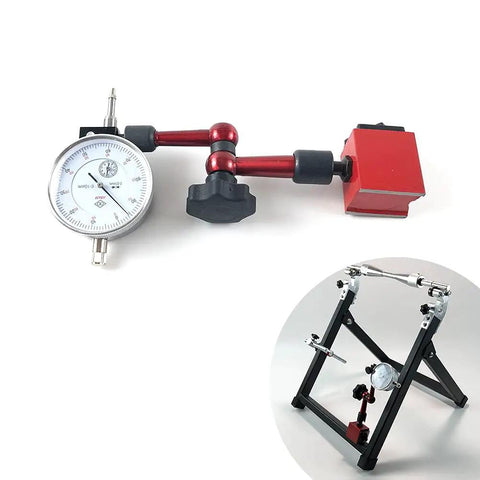 Pro Grade Dial Indicator With Magnetic Holder And Universal Stand for table setup and precision measurement tools.