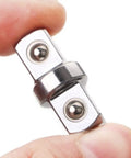 Close-up of Three Eighths Inch Socket Adapter Set For Power Drill And Impact Wrench With Extension Rod Accessory