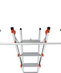 Wing Span Wall Standoff Ladder Accessory For Aluminum And Fiberglass Articulating Ladders attached to ladder rungs, top view.