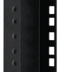 Badass 18U Reversible Rack Rails With M5 Circle And Square Holes For 19 Inch Servers and Pro Audio Rig Support, black steel rail.