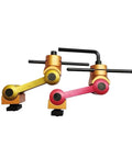 Handy Clamp Locator Tool for CNC Milling and Surface Grinding Machines, showing adjustable yellow and red arms