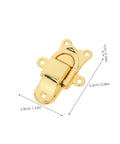 Stylish Vintage Zinc Alloy Duckbill Toggle Latch Set With All Mounting Hardware For Upgrading Wooden Jewelry Boxes And Cabinets In Super Cool Golden Finish You Will Love, gold latch measuring 5.3cm x 3.9cm.